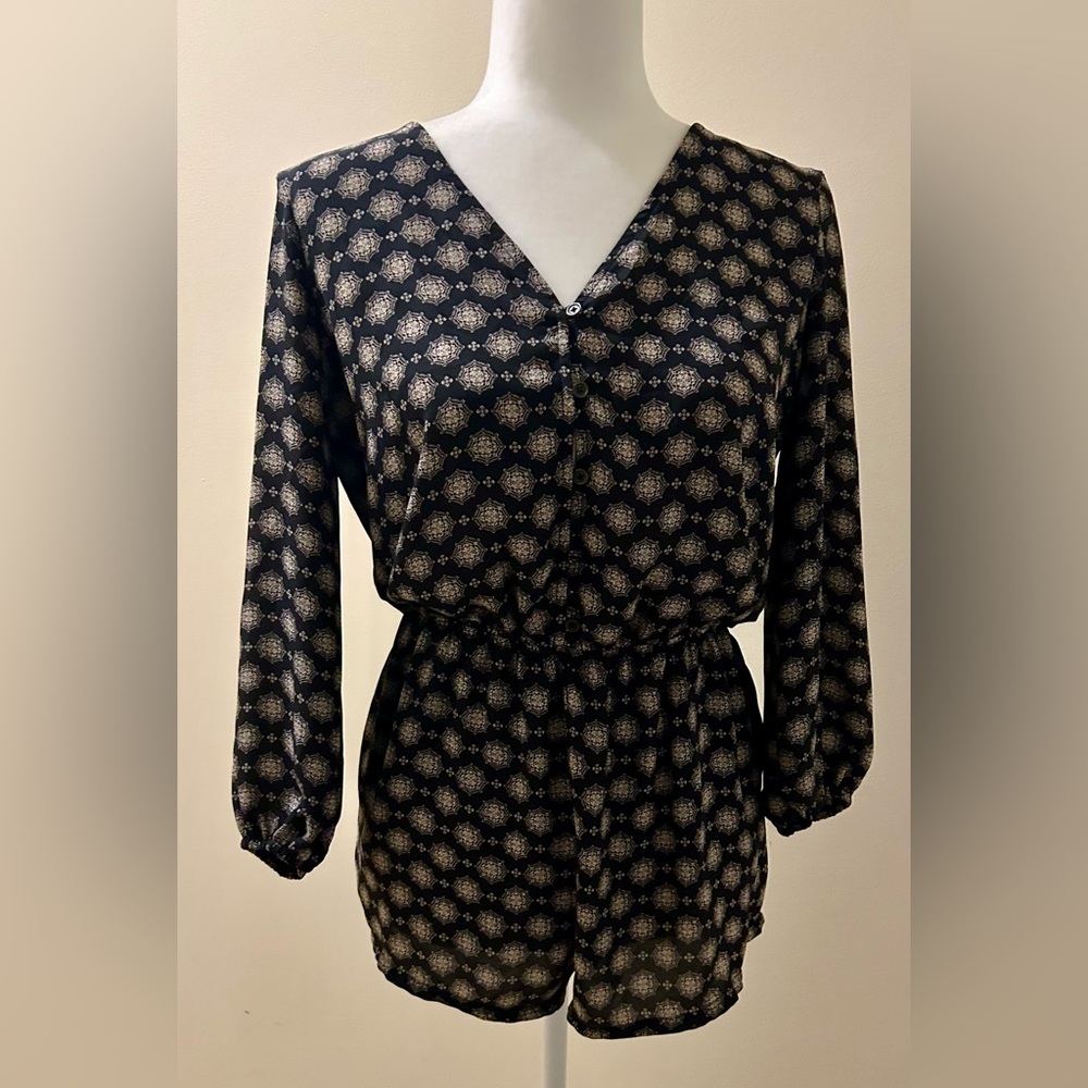 Forever 21 black print romper